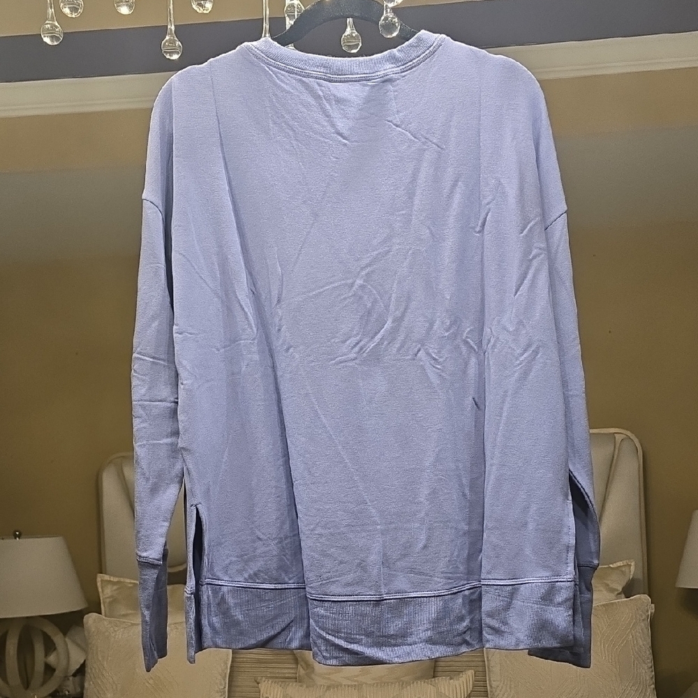 Athleta Coaster Luxe Lavender Long Sleeve Sewatshirt Oversized L - Picture 5 of 16